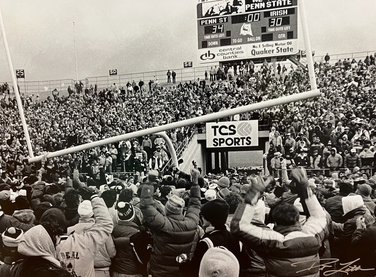 Lion fans down goalposts in victory fever The clock ticked down five