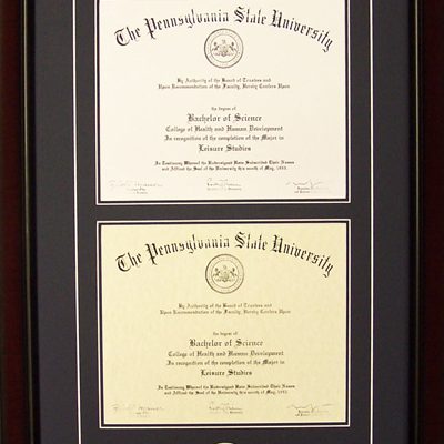 Collegiate Pride Double Diploma Frame