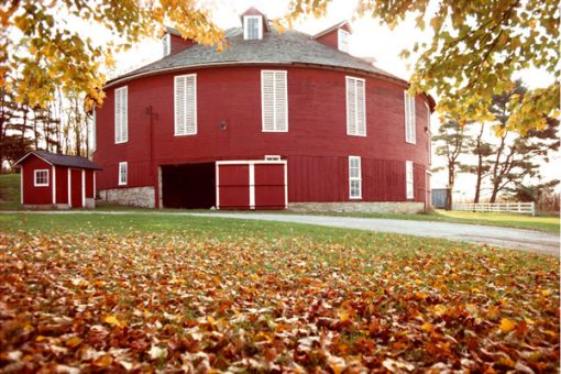 Round Barn in Centre County in the fall