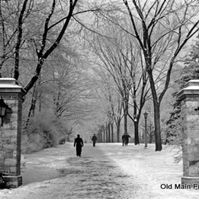 Penn State Main Gate in Winter Vintage Photo