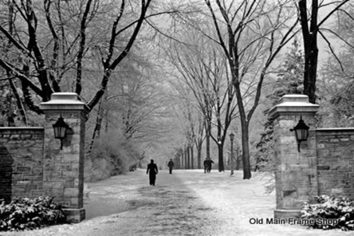 Penn State Main Gate in Winter Vintage Photo