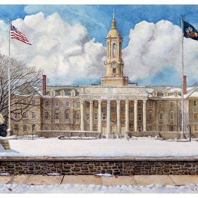 Penn State Old Main Art by Santoleri