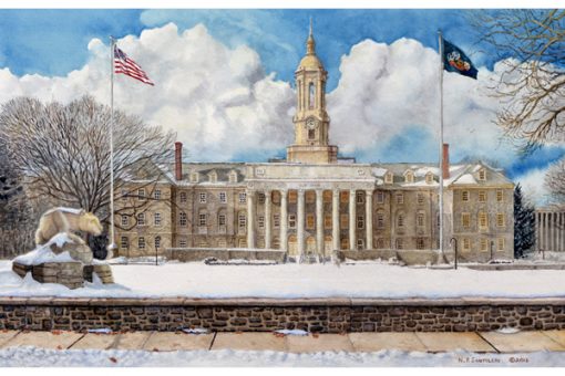 Penn State Old Main Art by Santoleri