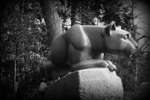 Penn State Nittany Lion Pride - Black and White Campus Photo
