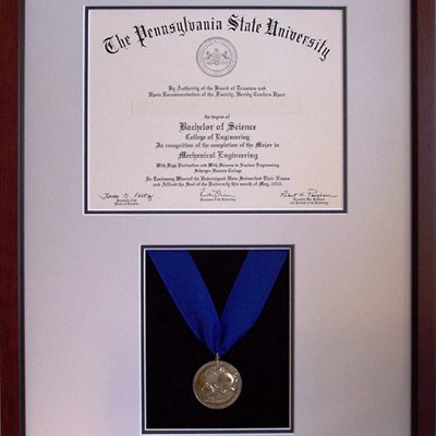 The Scholar Penn State Diploma Frame with Schreyers Honor Medal