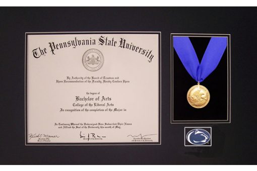 The Scholar Penn State Diploma Frame with Medal