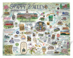 Happy Valley Map with State College and PSU landmarks.